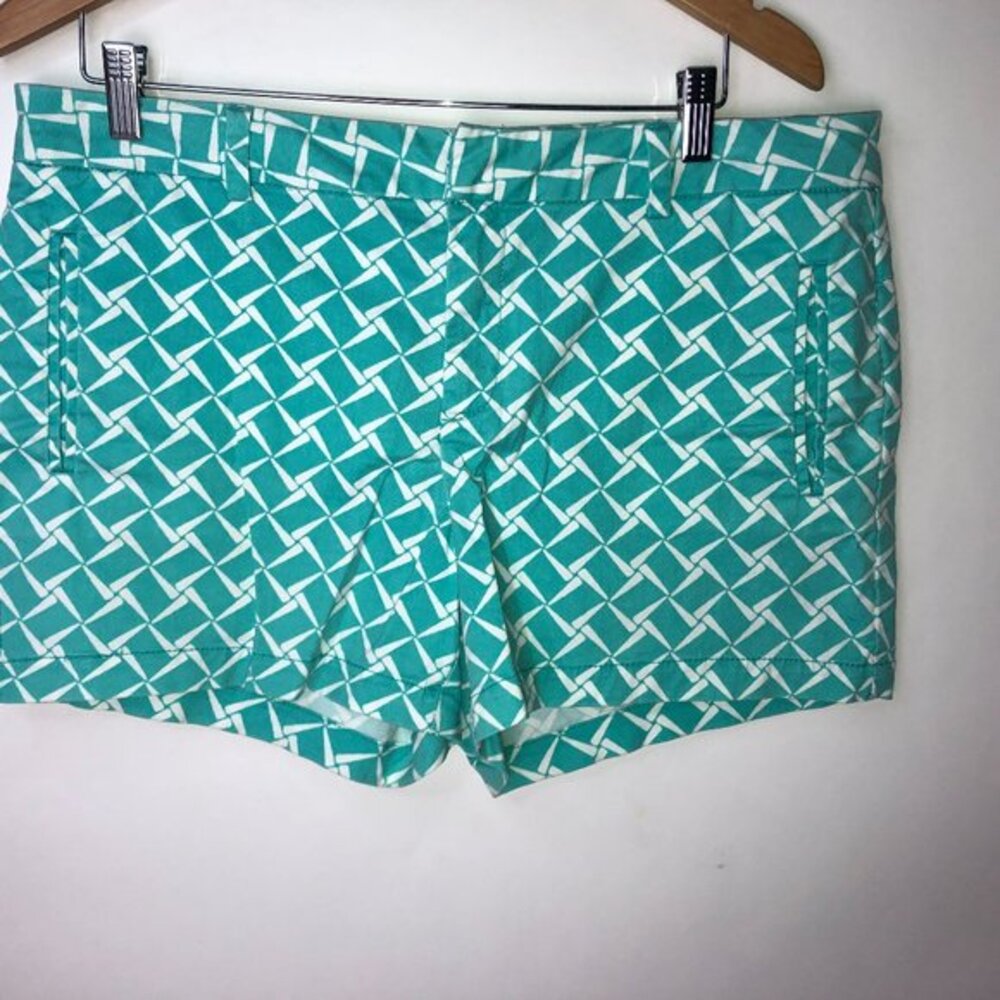 JC Penney Green White Chino Shorts 12